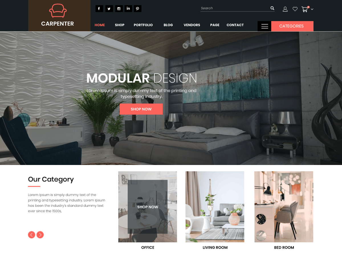 Woodworking Carpenter theme screenshot