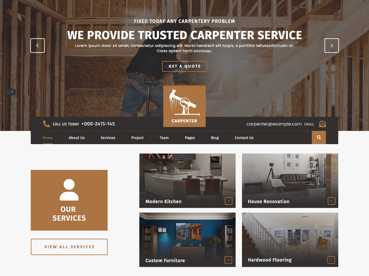 Woodworking Workshop theme screenshot