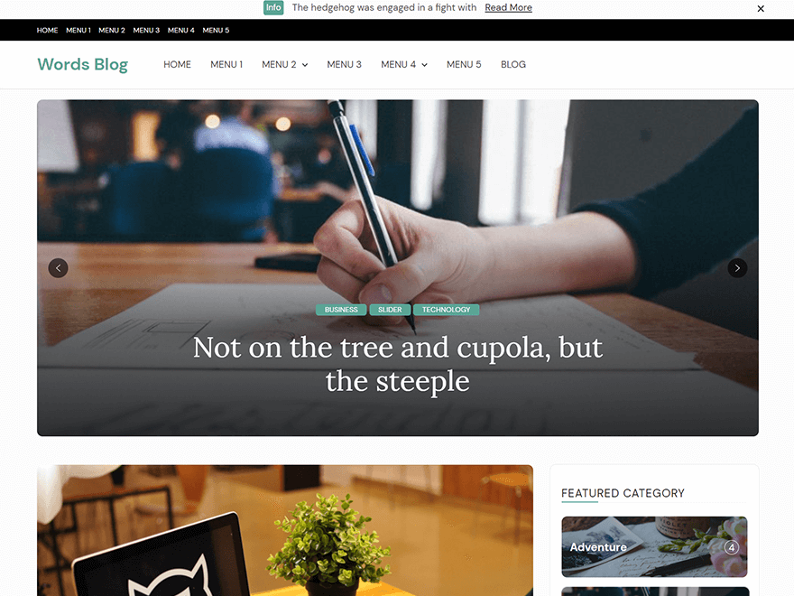 Words Blog theme screenshot