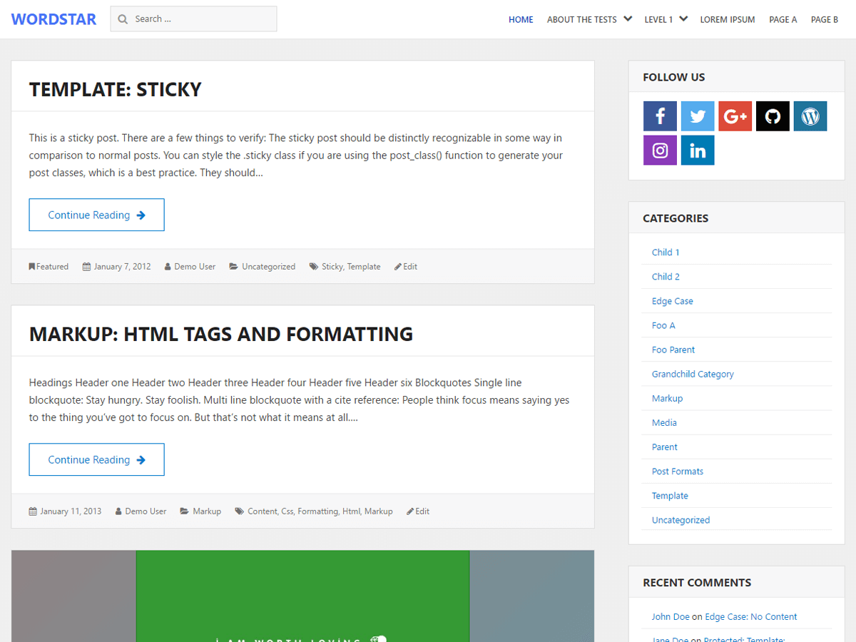 Wordstar theme screenshot