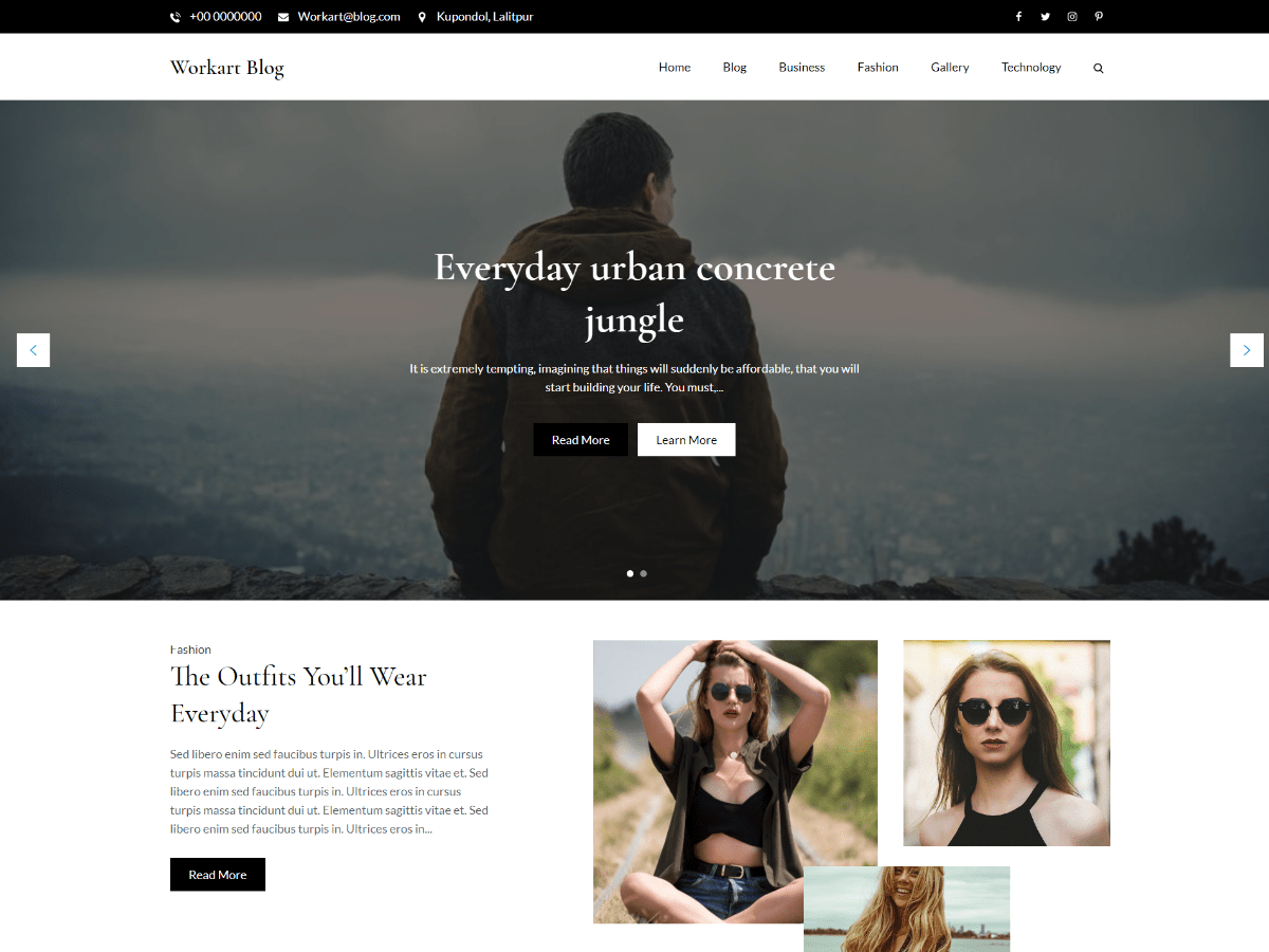 Workart Blog theme screenshot