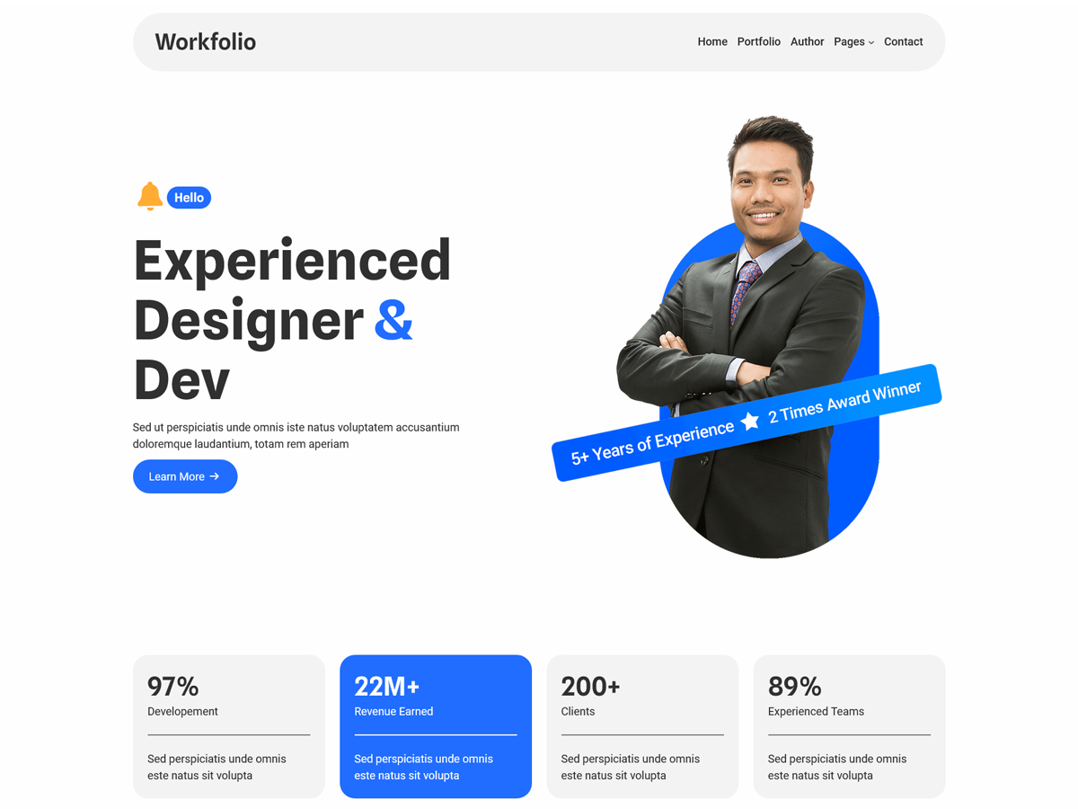 WorkFolio theme screenshot