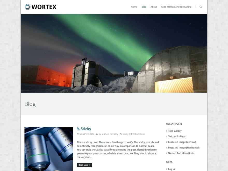 Wortex Lite theme screenshot