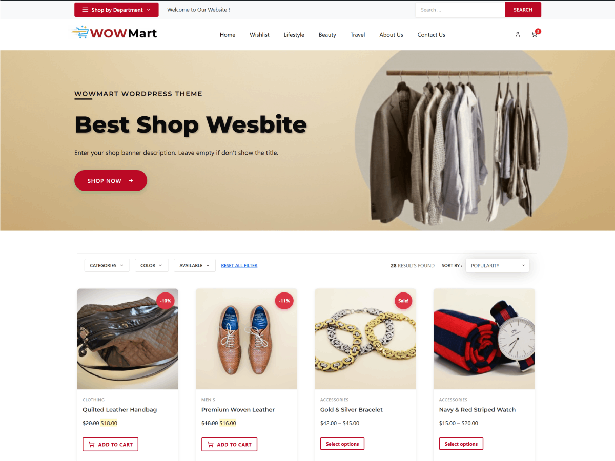 WowMart theme screenshot