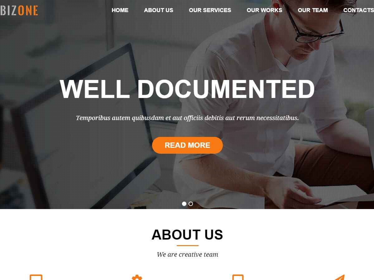 wp bizone theme screenshot