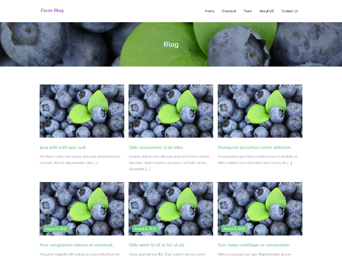 WP Clean Blog theme screenshot