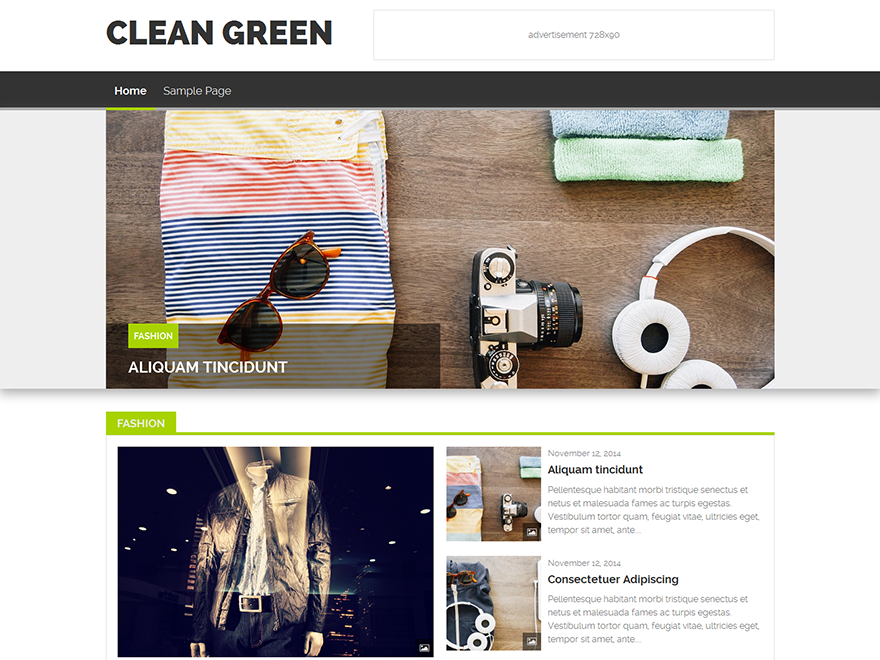 WP Clean Green theme screenshot
