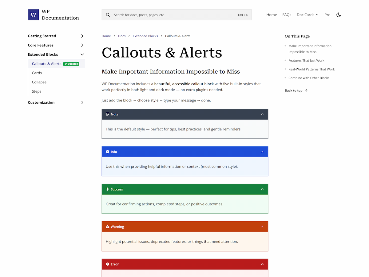 WP Documentation theme screenshot