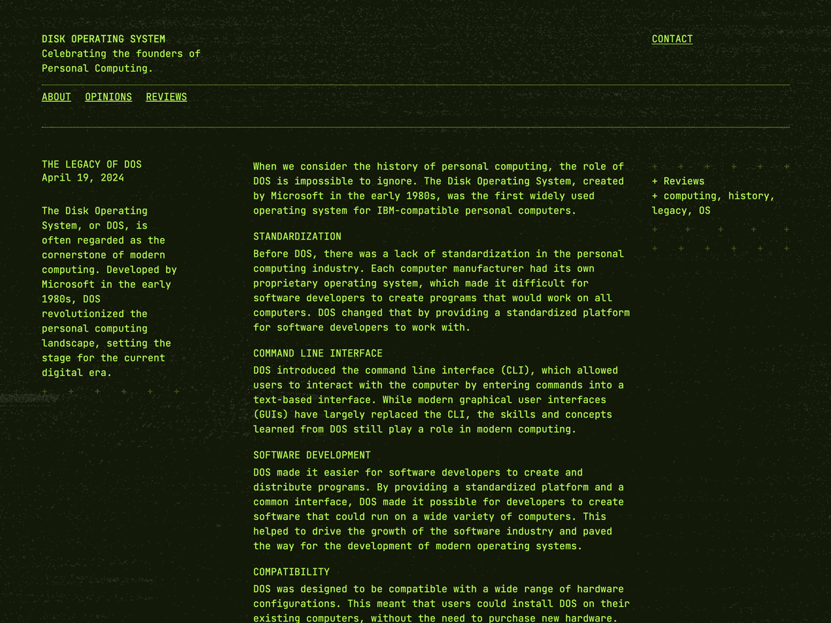 WP-DOS theme screenshot