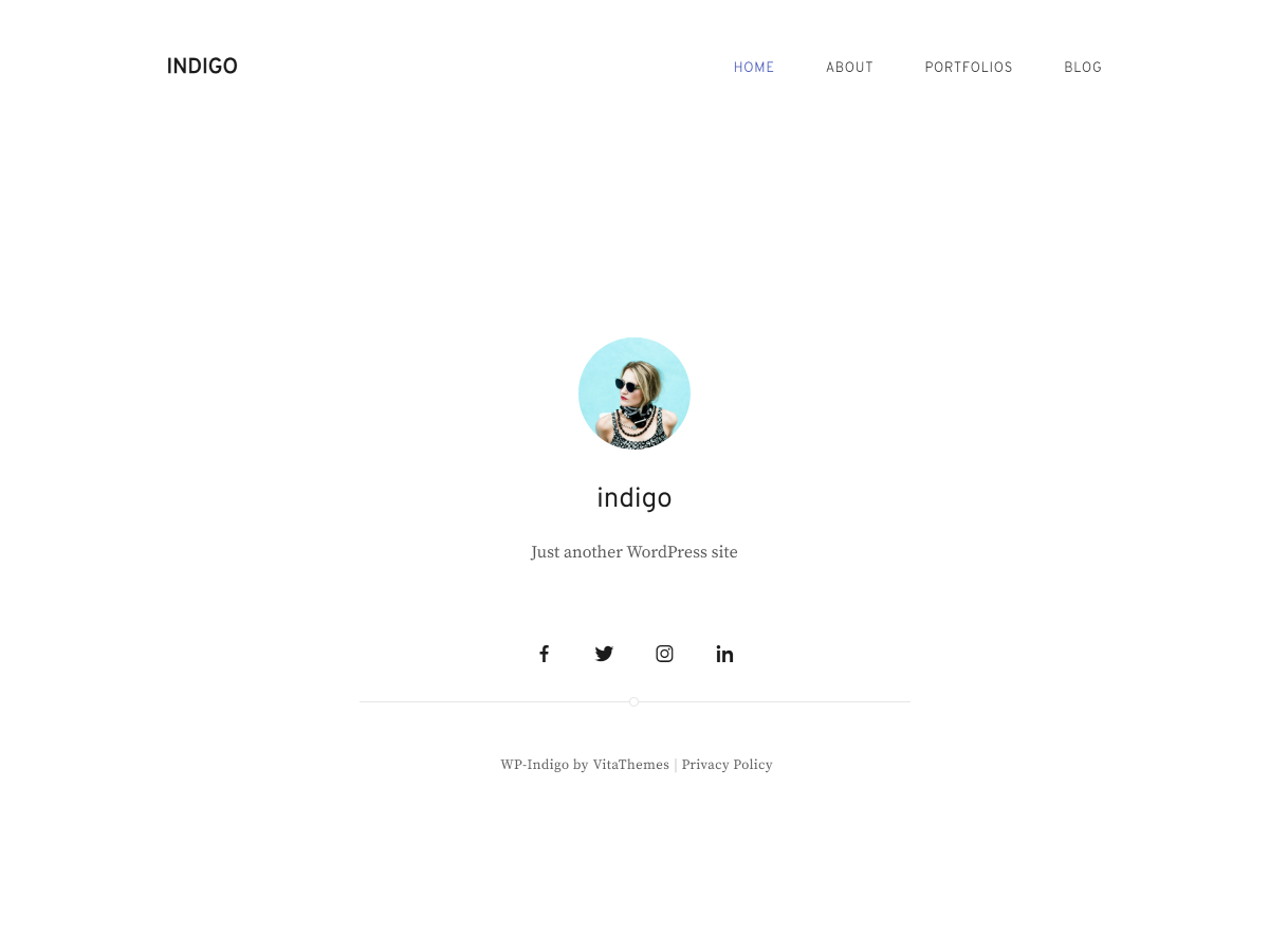 WP Indigo theme screenshot