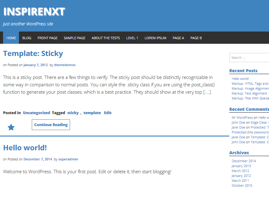 WP Inspire Writer theme screenshot