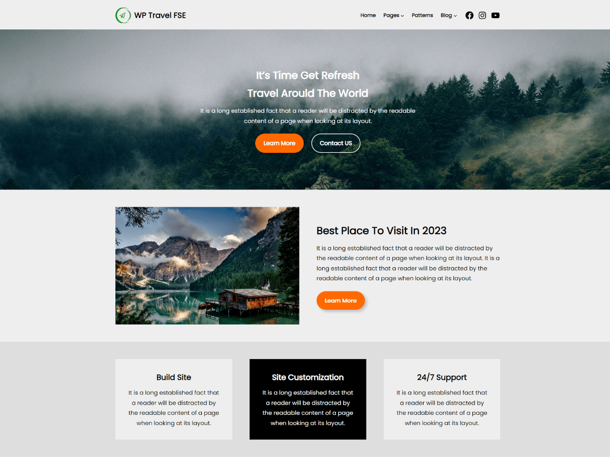 WP Travel FSE theme screenshot