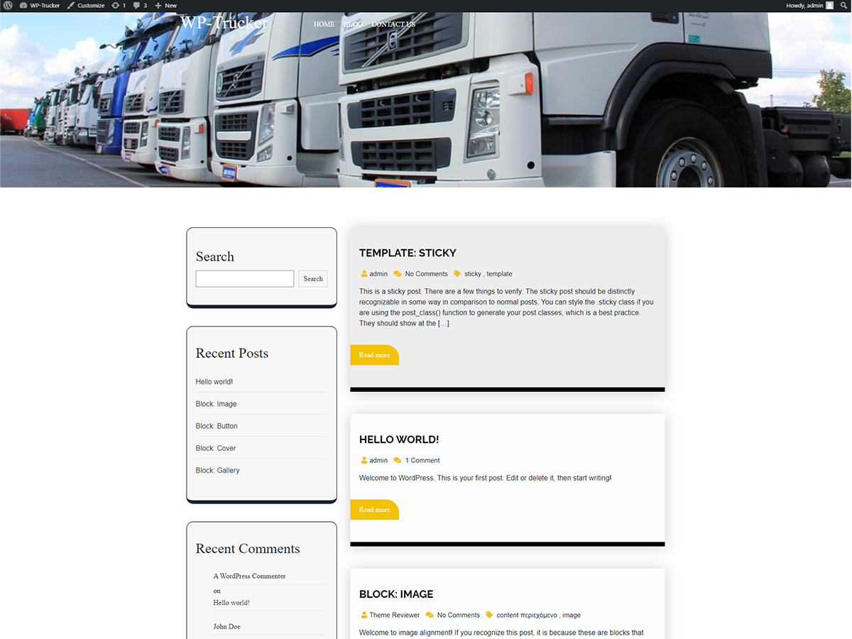 WP-Trucker theme screenshot