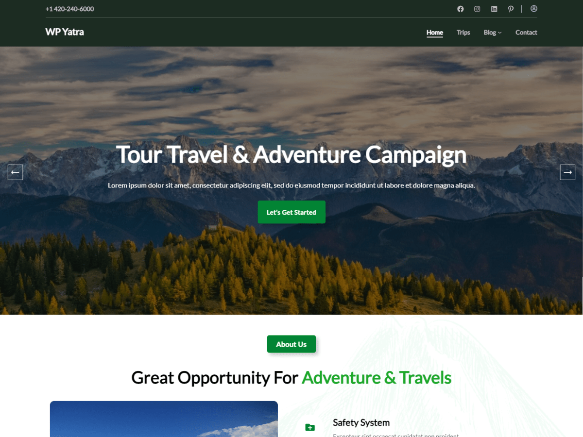 WP Yatra theme screenshot