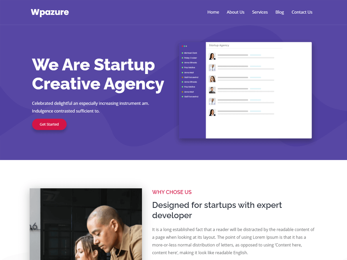 Wpazure theme screenshot