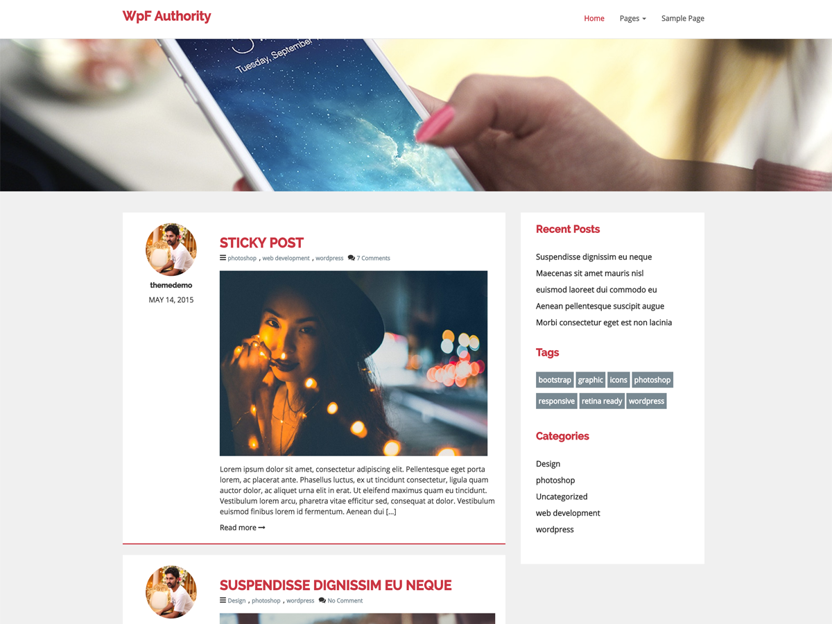 WpF Authority theme screenshot