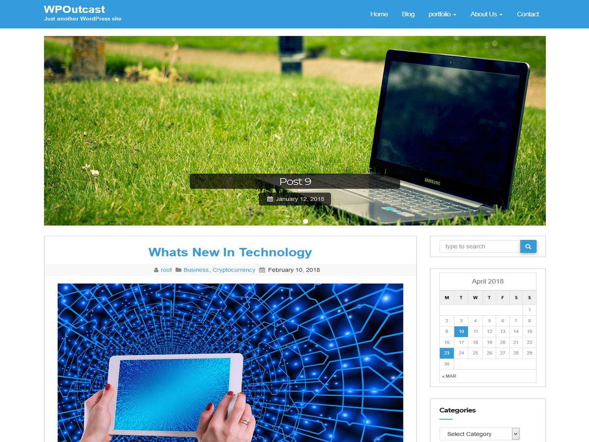 WPOutcast theme screenshot