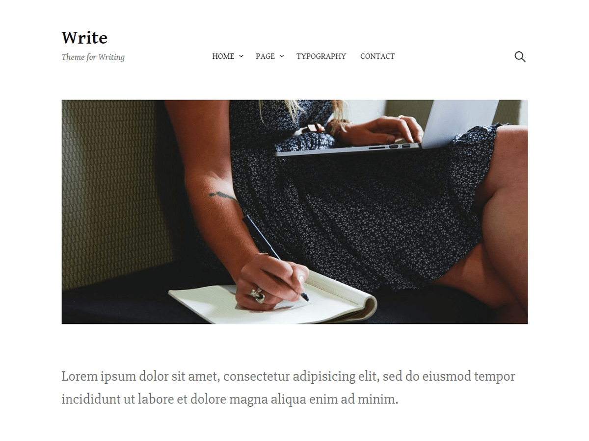 Write theme screenshot
