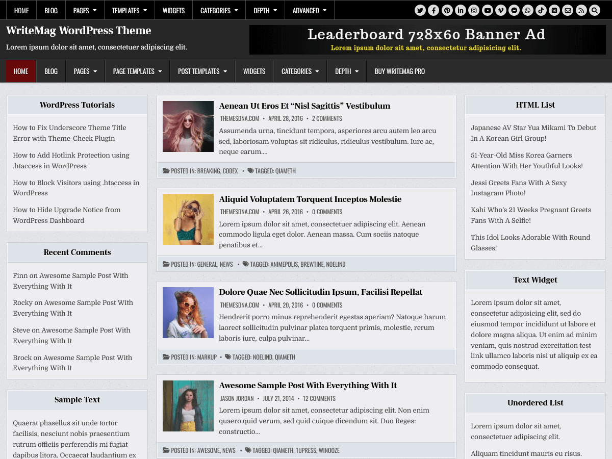 WriteMag theme screenshot