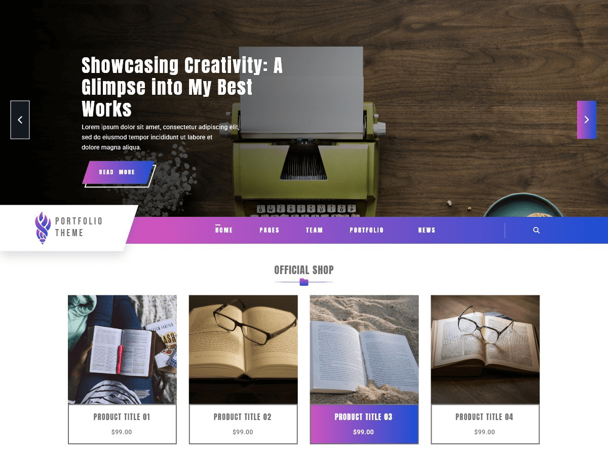 Writer Portfolio theme screenshot