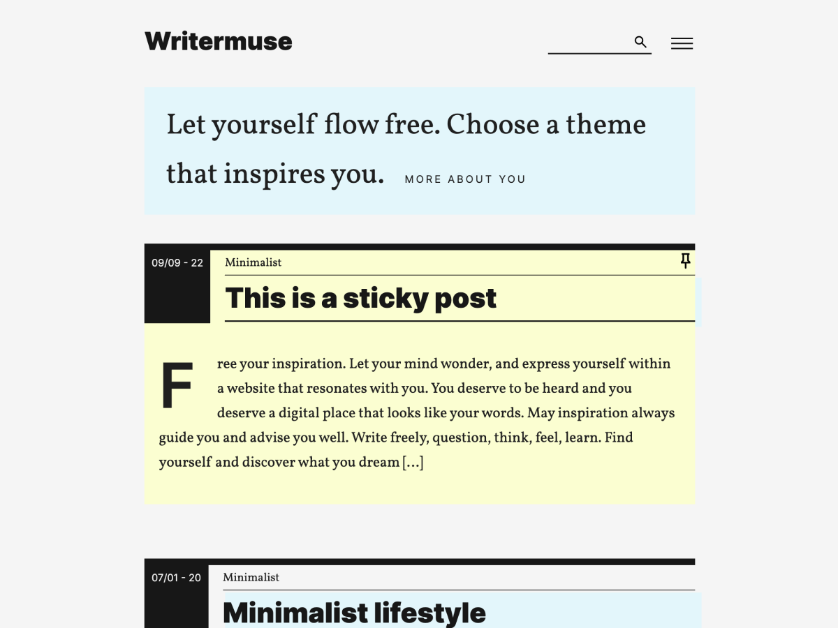 Writermuse theme screenshot