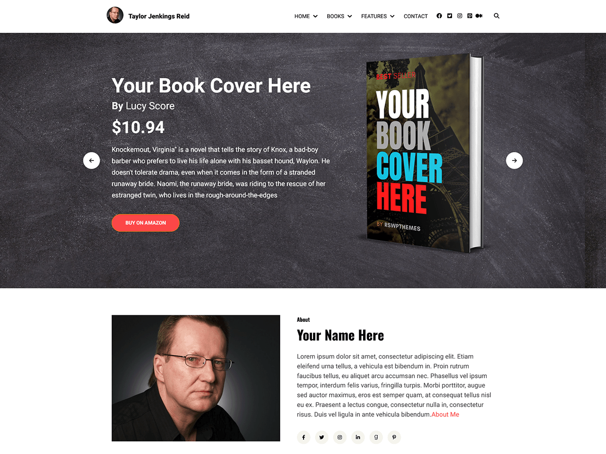 Writers Portfolio theme screenshot