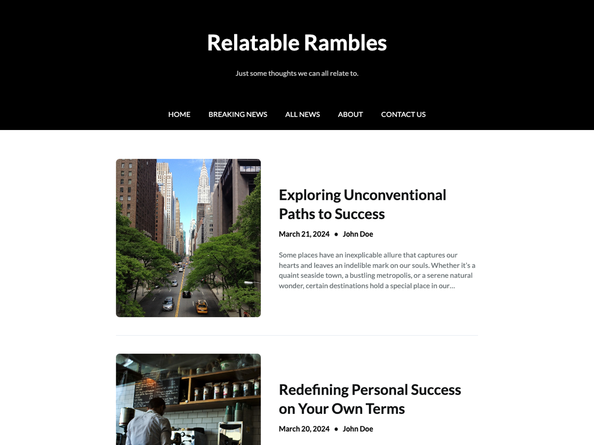 Writers Weekly theme screenshot