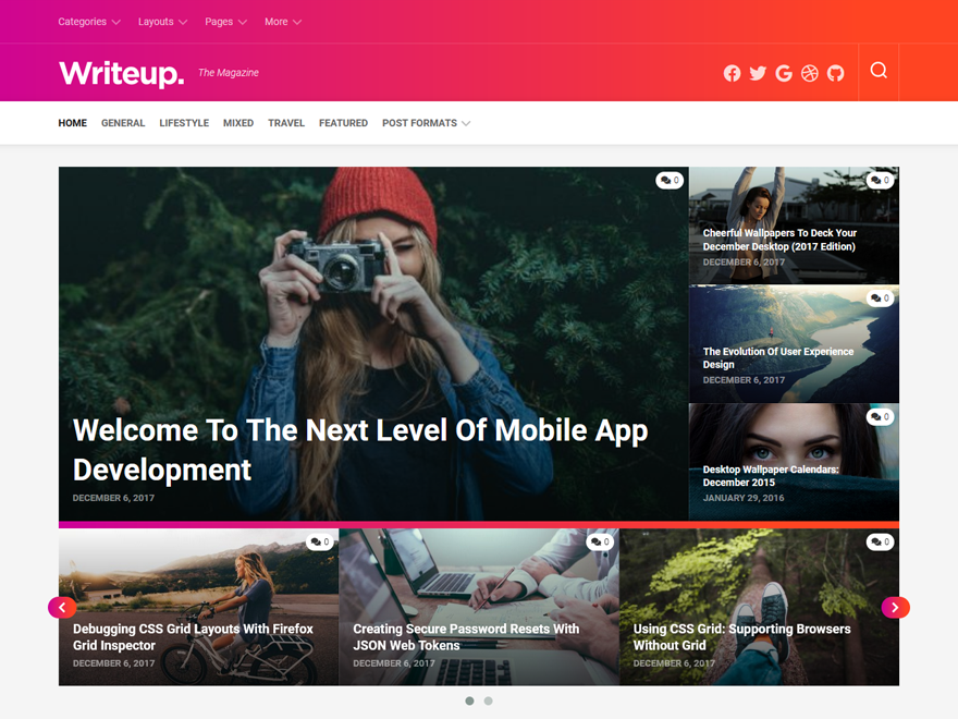 Writeup theme screenshot