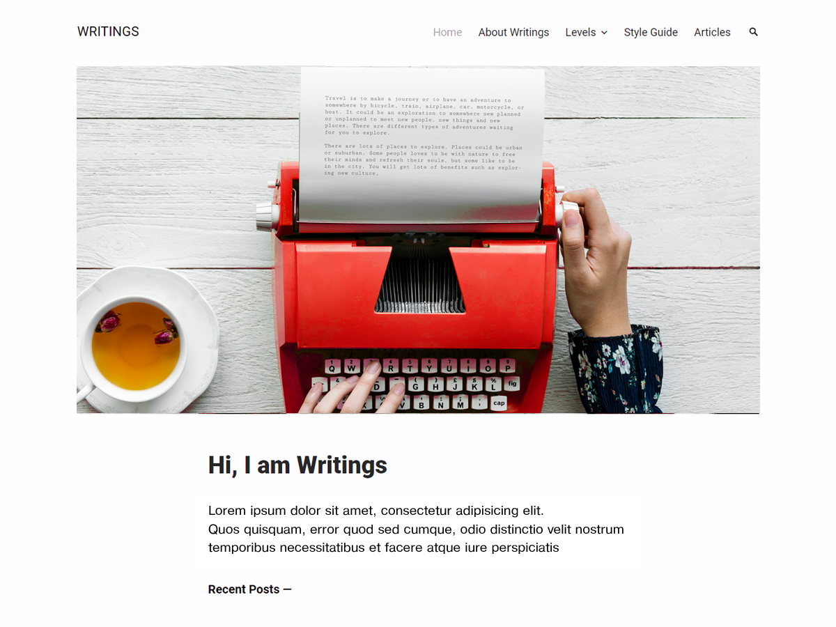 Writings theme screenshot