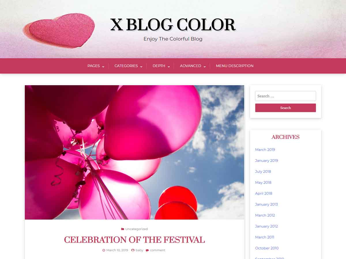 X Blog color theme screenshot