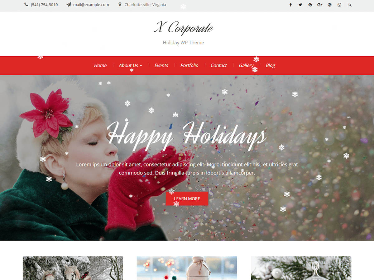 X Corporate theme screenshot