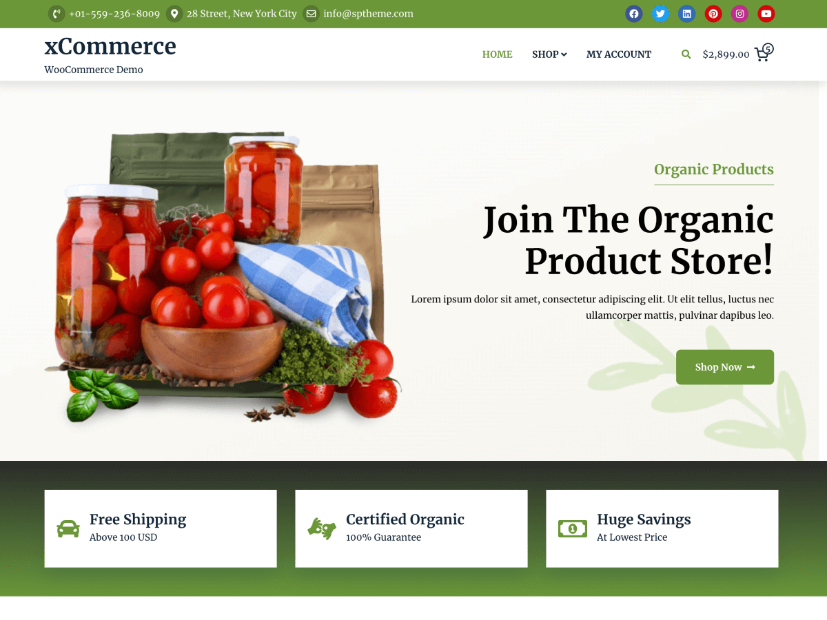 xCommerce theme screenshot