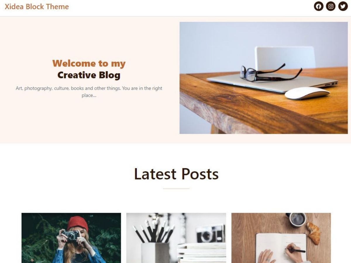 Xidea theme screenshot