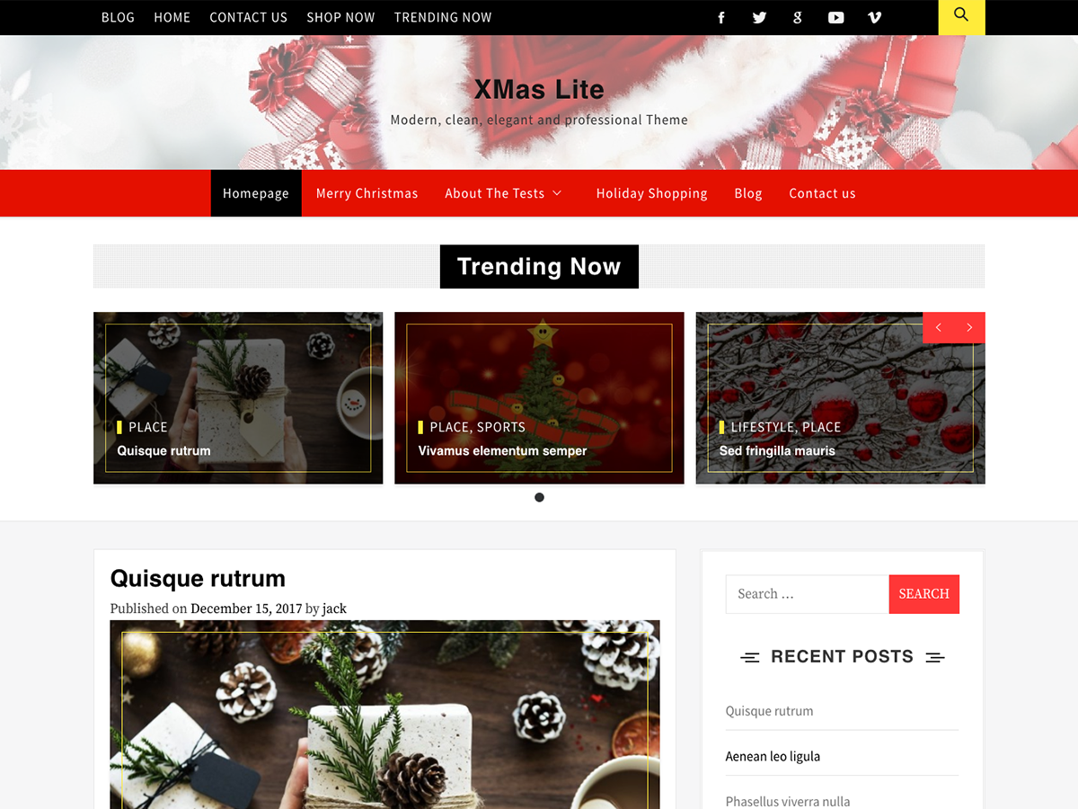 Xmas Lite theme screenshot
