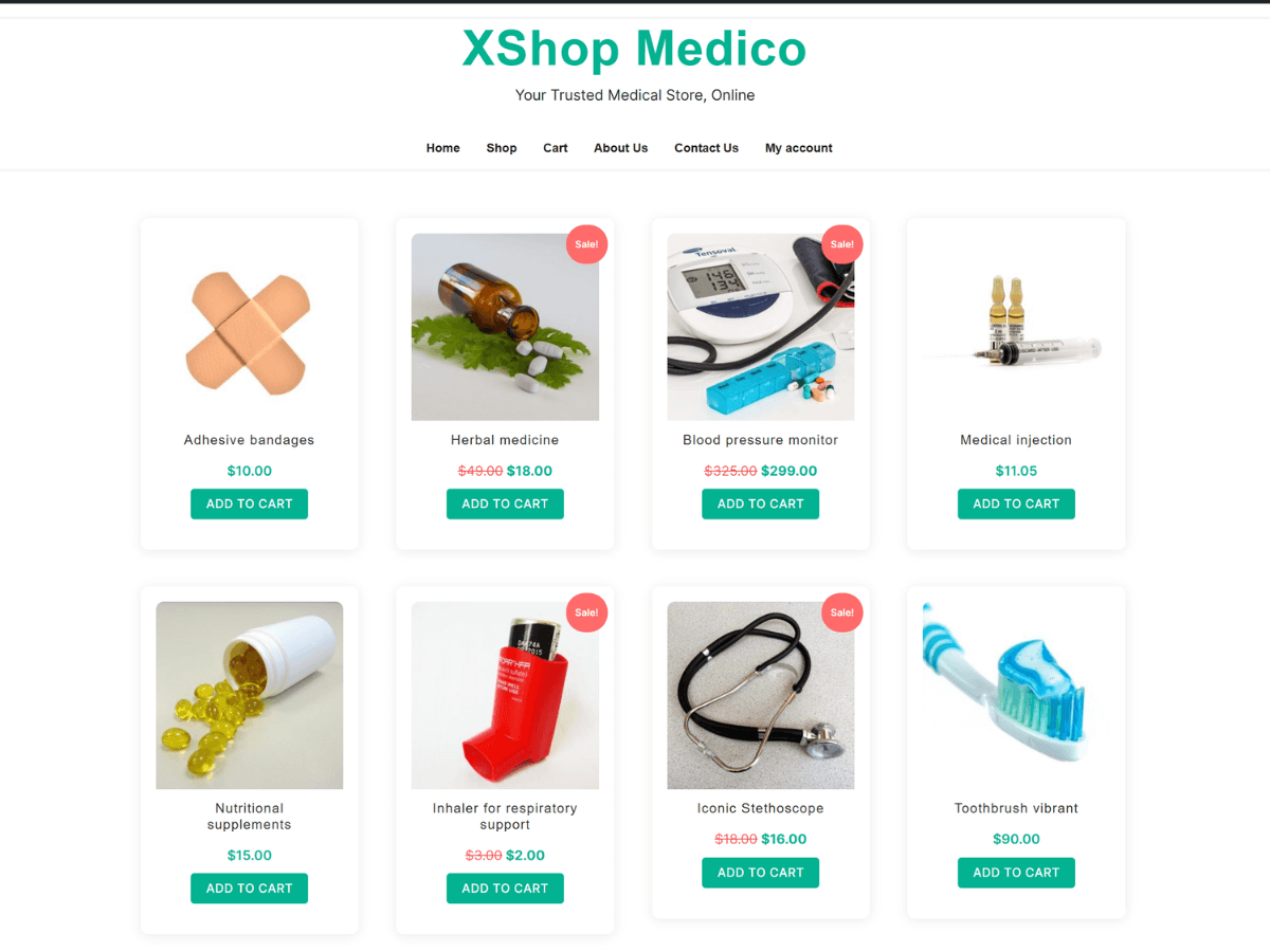 Xshop Medico theme screenshot