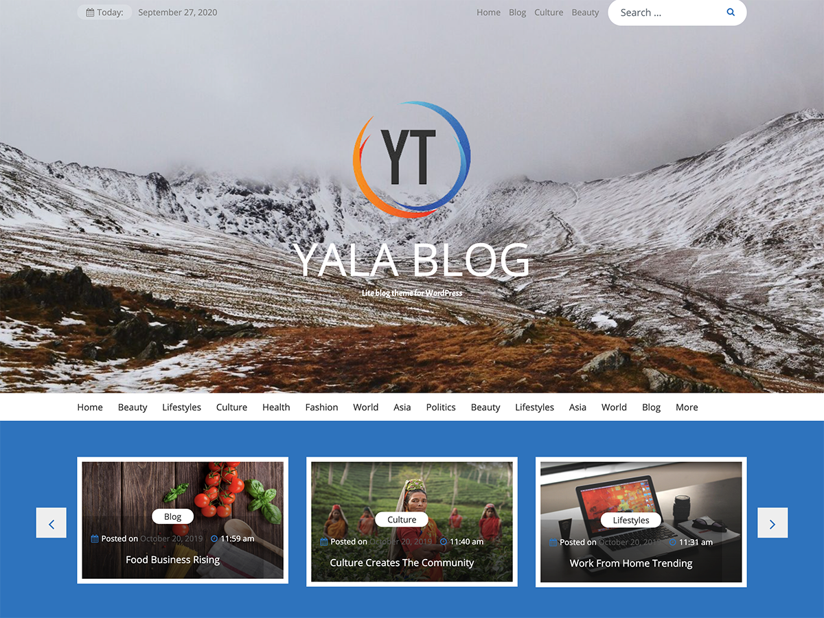 Yala Blog theme screenshot