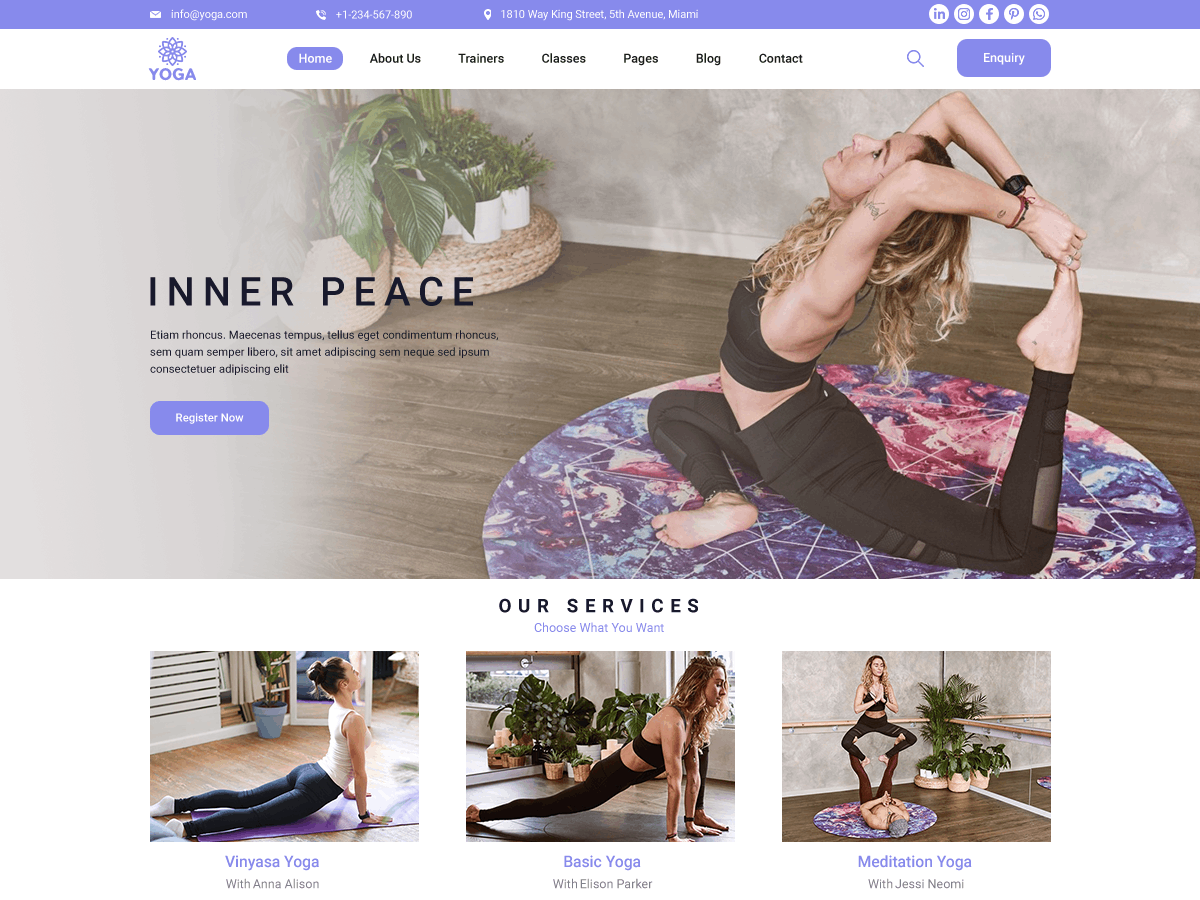 Yoga Coach theme screenshot