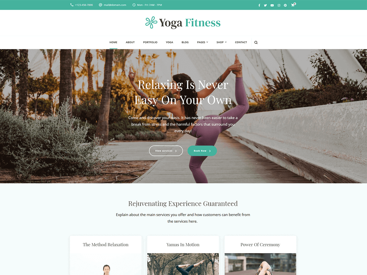 Yoga Fitness theme screenshot