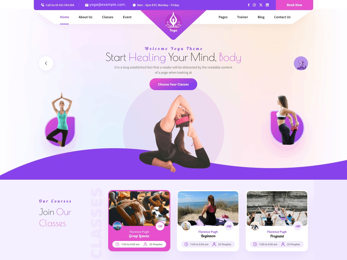 Yoga Master theme screenshot