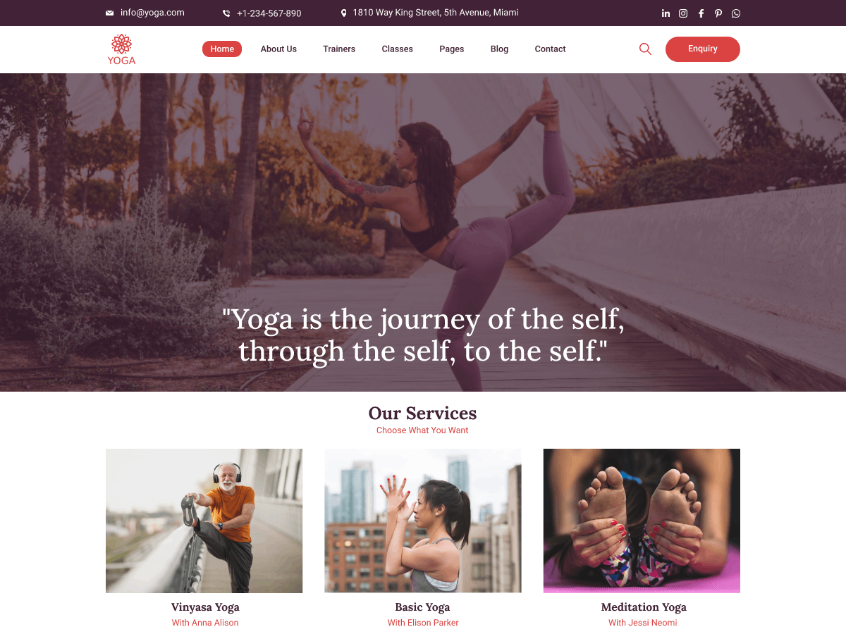 Yoga Meditation theme screenshot