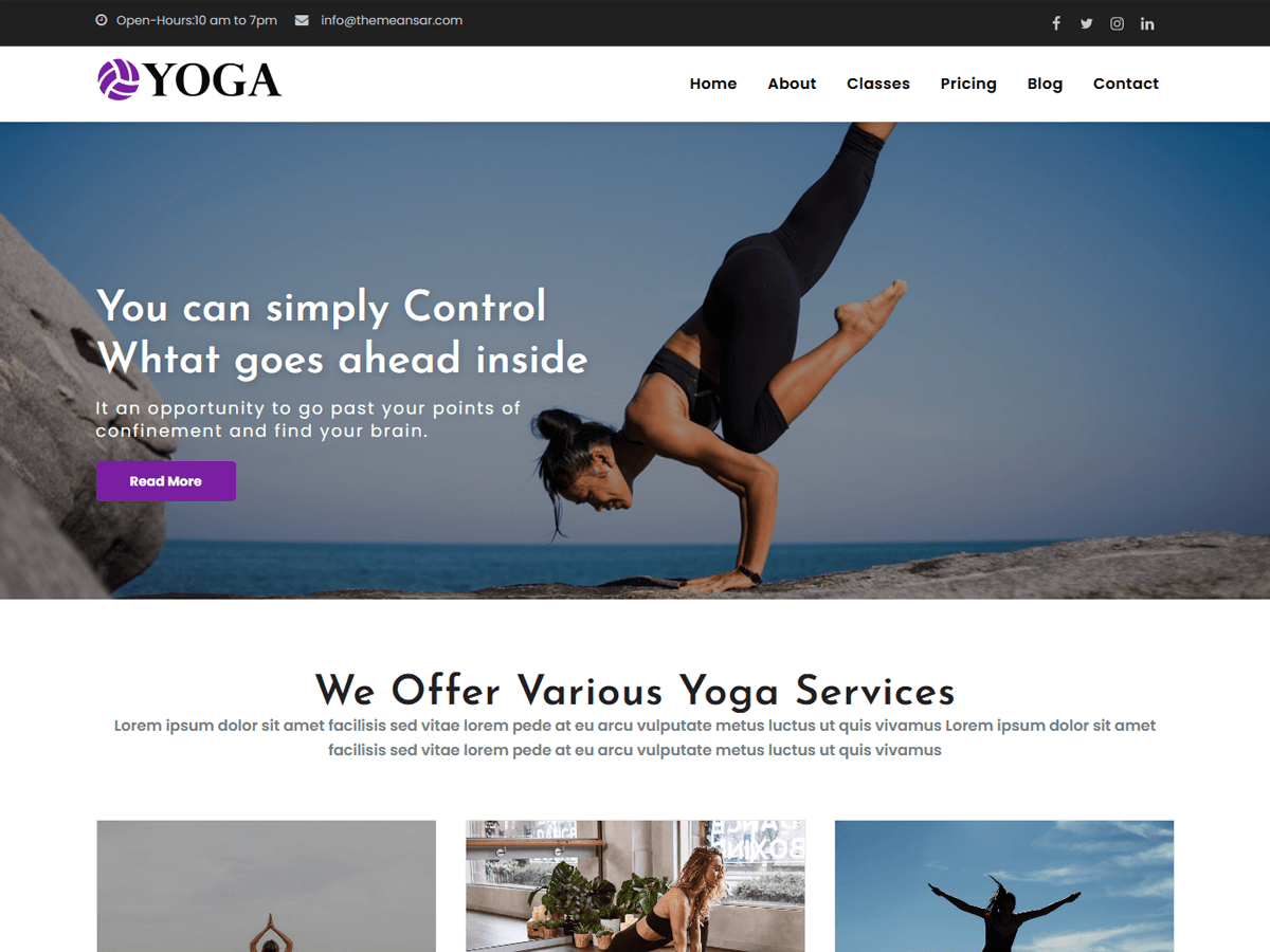 Yoga theme screenshot