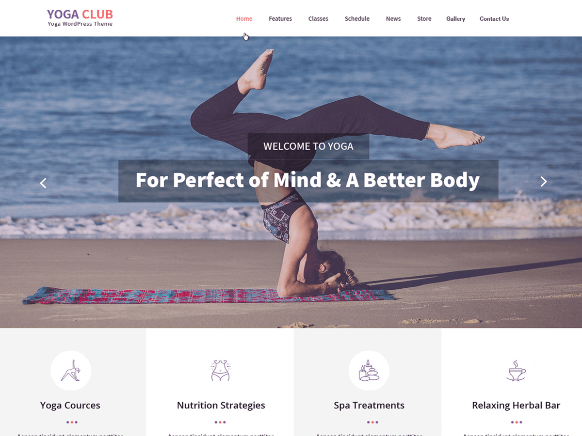 Yogaclub Lite theme screenshot