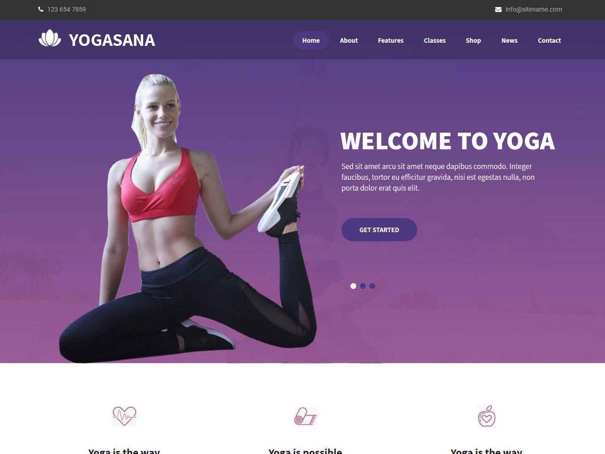 Yogasana Lite theme screenshot