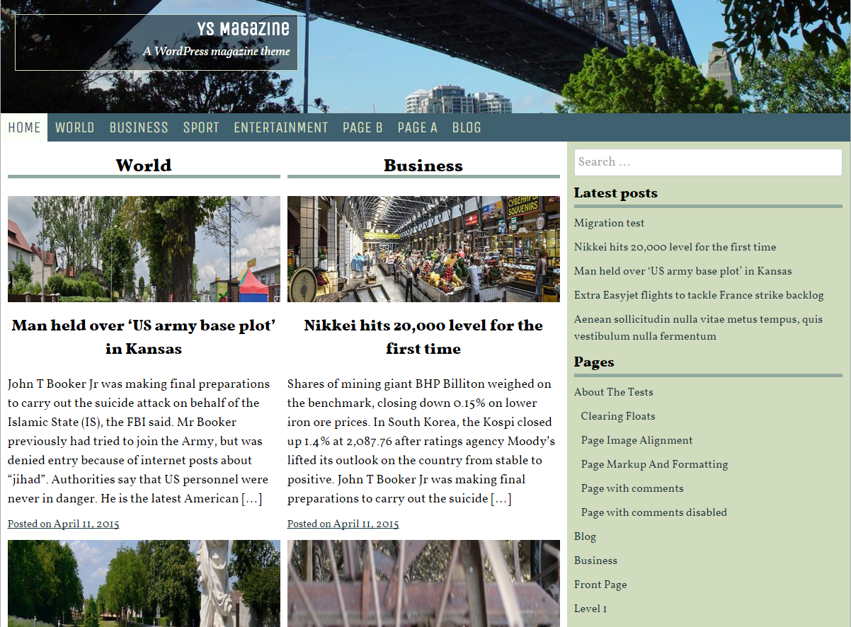 YS Magazine theme screenshot