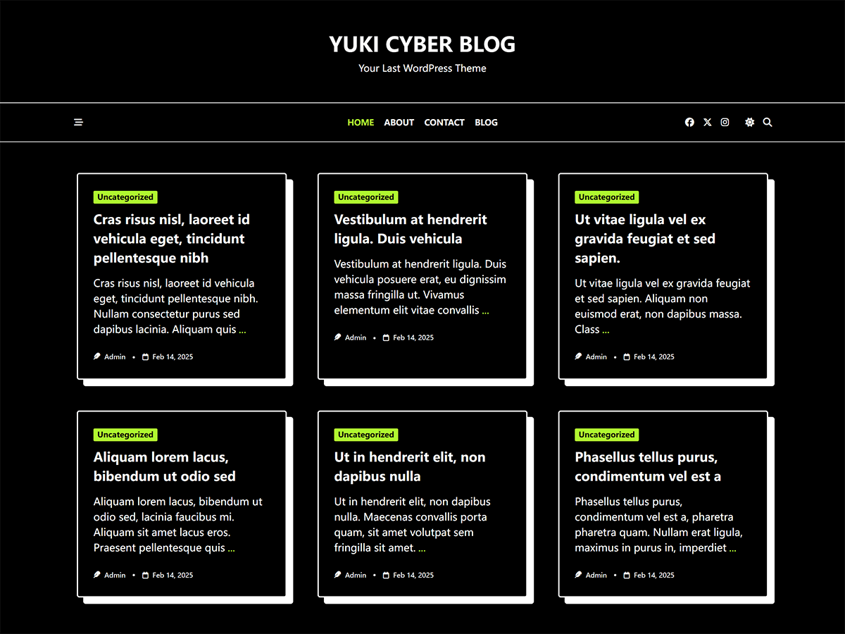 Yuki Cyber Blog theme screenshot