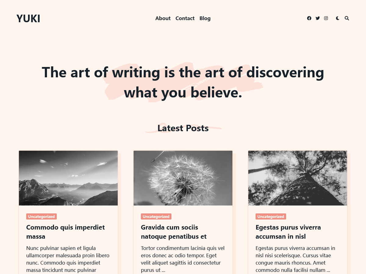 Yuki Elegant theme screenshot