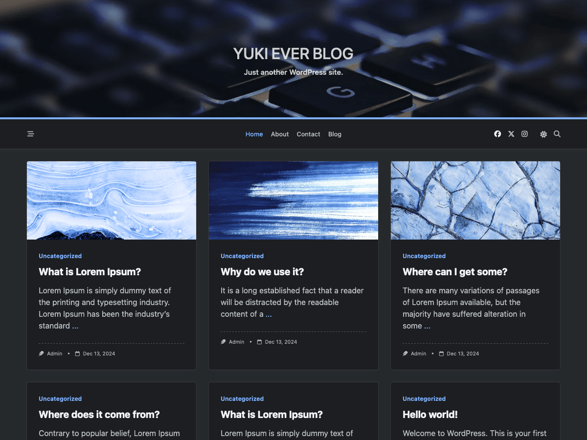 Yuki Ever Blog theme screenshot