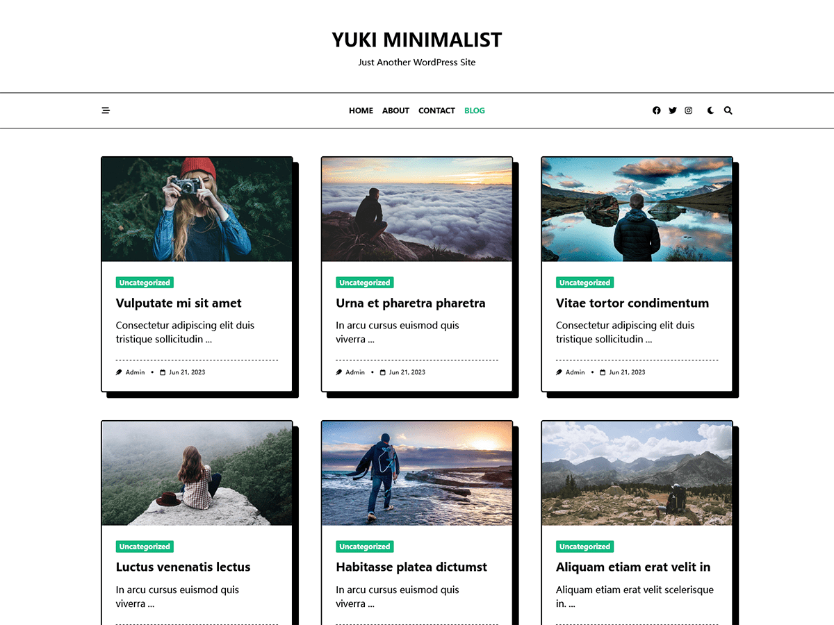 Yuki Minimalist Blog theme screenshot