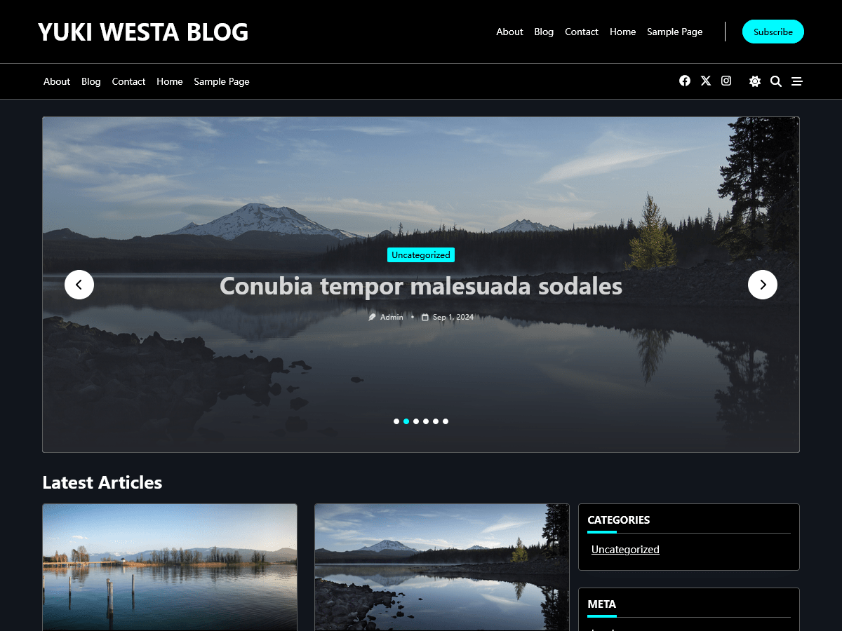 Yuki Westa Blog theme screenshot