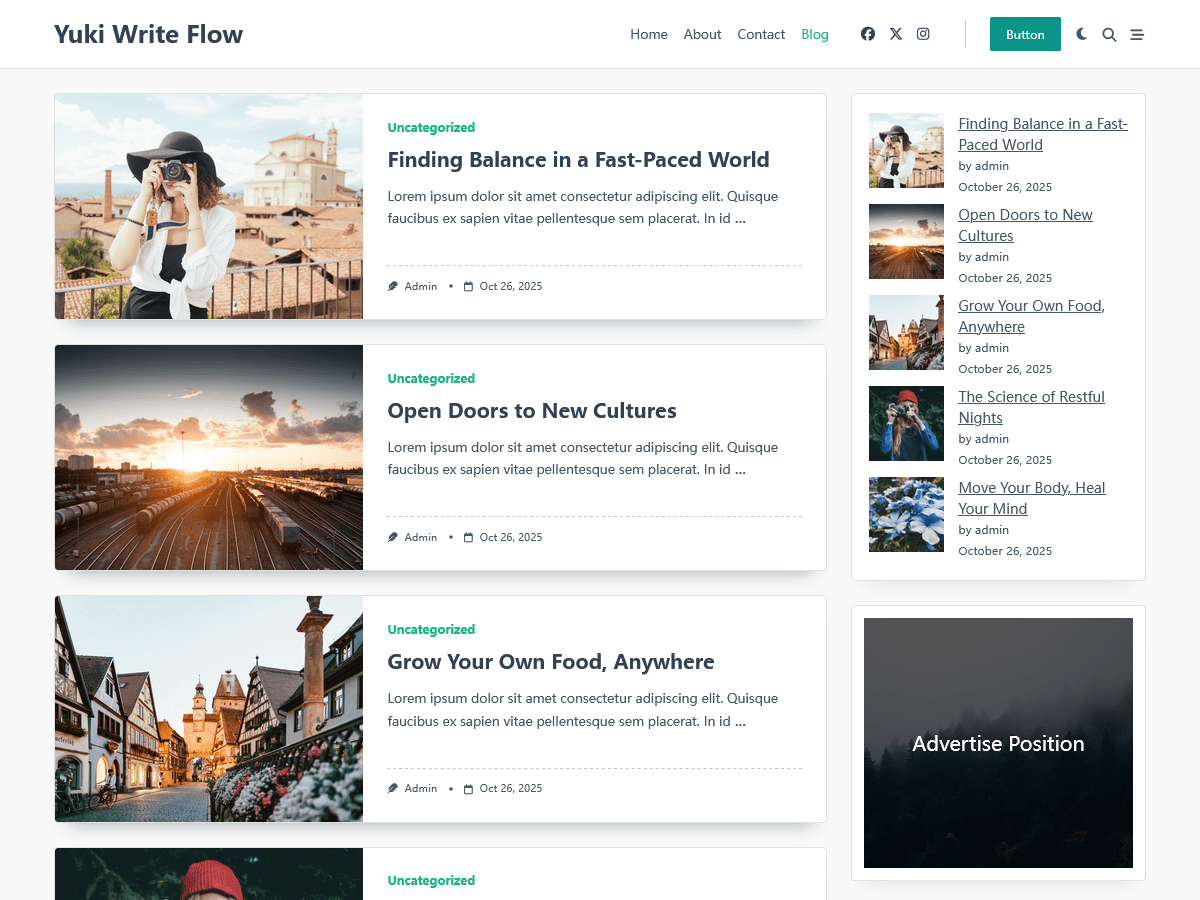 Yuki Write Flow theme screenshot